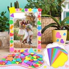 1620Pcs Foam Stickers Foam Shape Stickers Colorful Adhesive,8 Colors Heart St…
