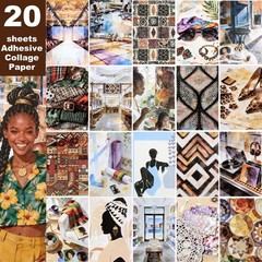 Auguro Black Girls Scrapbooking Stickers 400 Pre-Cut Washi Stickers | 20 Scra…