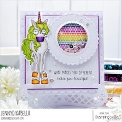 New Stamping Bella Rubber Stamp ODDBALL UNICORN cling set of 2 free USA ship
