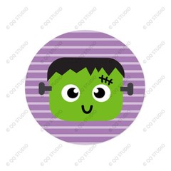 500pcs 1.5in 8 Designs Halloween Sticker Round Shaped Chrome Paper for Halloween