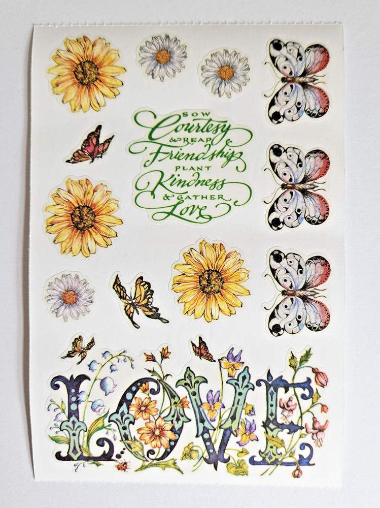 Rare Collectible PSX Designs BUTTERFLY LOVE 4×6 Sticker Module Flowers Butterfly