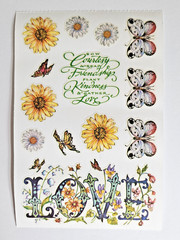 Rare Collectible PSX Designs BUTTERFLY LOVE 4×6 Sticker Module Flowers Butterfly