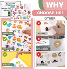 Vivid Color 8.5″x11″ Waterproof Printable Vinyl Sticker Paper – 100 Sheets