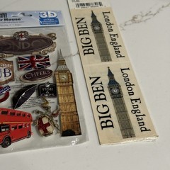 London England Scrapbooking Stickers – Lot Of 3