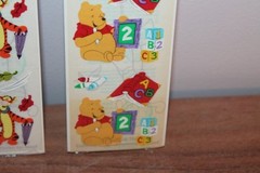 VTG Disney Winnie the Pooh Sandylion 3 packs Stickers Sealed Tigger fall ABC 123