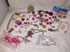 CraftingLove/Valentines Junkin’ Box-13 Plus Pounds-Ephemera, Junk Jewelry, etc.
