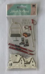 RARE Jolees 3D Dimensional Stickers SKI TRIP Lodge, Lift, Fireplace SPJBLG201
