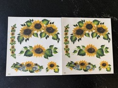 Plaid FolkArt Rub On Transfers 2001 Farmhouse Floral Sunflower Lot