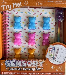Gummy Bear Squishy Fidget Toy Notebook Journal Pen Topper Stickers Kids Sensory