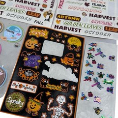 Mixed Scrapbooking Sticker Lot Holiday Halloween Christmas Autumn Marine 20+ Pcs