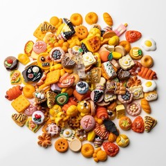 Slime Charms Food Cute Set – Mixed Lot Assorted Resin 10mm-25mm, A 100
