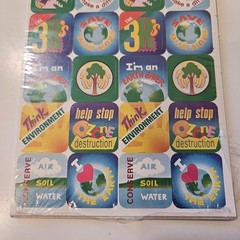 Vtg Eureka Topical Scented Stickers Earth Day Blueberry Sealed 6 Sheets-120 Totl
