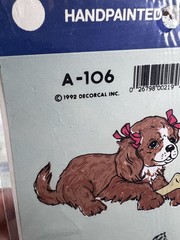 Vintage Decorcal Handpainted Cats Dogs Multi-Color Diary Sticker Decal Lot 4