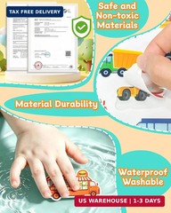 Zartores Reusable Sticker Book for Toddlers, Jelly Stickers for Kids, Waterproof