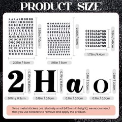EORTA 6 Sheets Letter Stickers Small 0.18inch 0.18 inch, Rose Gold/Black