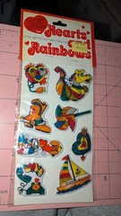 Vintage Puffy Stickers Hearts And Rainbows Glitter Puffy Sticker New Pack READ