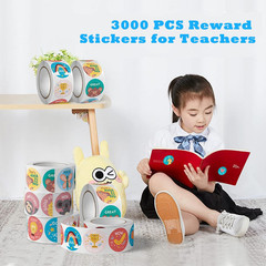 3000 PCS Reward Stickers for Teachers Cartoon Animals Stickers Fun Stickers