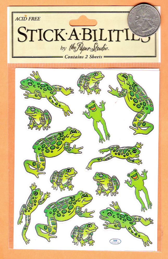 Stickabilities Stickers – Green Frogs – Free Shipping