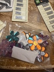 Lot Of Craft Items Scrapbooking Beads Buttons Appliqués More