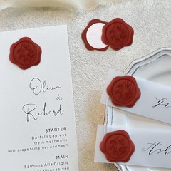 60Pcs Olive Branch Wax Seal stickers Brownish red Envelope Seal Stickers