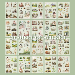 Spring Theme Journal Stickers – 20 Sheets Precut PET Tape Stickers for Junk Jour