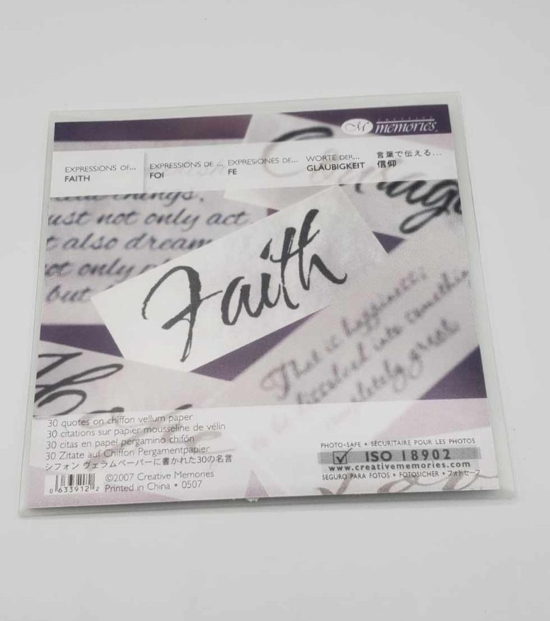 Creative Memories Faith 30 Quotes on Vellum Paper Sayings New