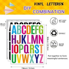 12 Sheets Letter Sticker, 312 PCS Alphabet Stickers Waterproof Alphabet, 2 in…