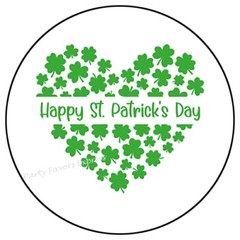 ST PATRICKS DAY CLOVER HEART ENVELOPE SEALS LABELS STICKERS PARTY FAVORS
