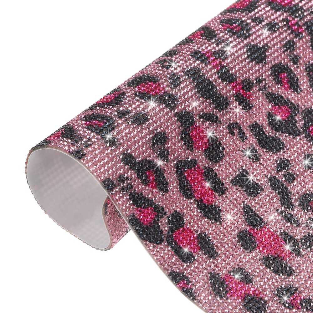 1 Pack Bling Rhinestone Sheet 9.44×7.87″ Pink Black