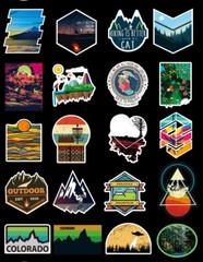 100pcs National Park Stickers, Outdoor Camping Traveling,051 EFG