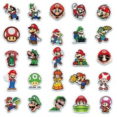 Super Mario Kart Stickers Skateboard Vinyl Laptop Luggage Decal Hydro Flask 50pc