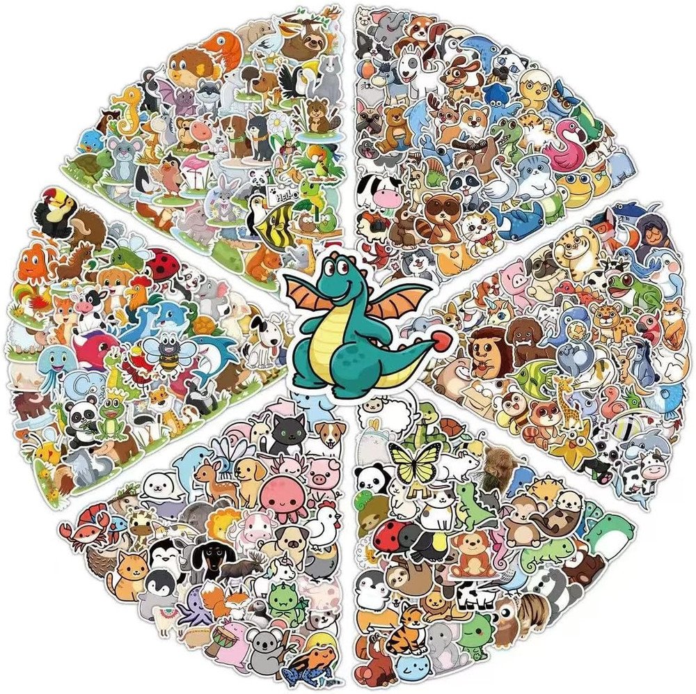 300 Pcs Cute Animal Stickers for Kids, Water Bottles, Scrapbooking