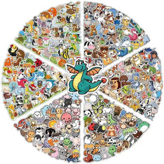 300 Pcs Cute Animal Stickers for Kids, Water Bottles, Scrapbooking