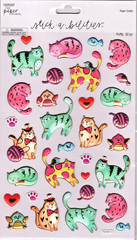 Stick-a-bilities PUFFY COLORFUL CATS (32pc) DIMENSIONAL STICKERS scrapbooking