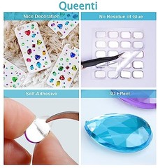 2102pcs Gems Stickers, Self Adhesive Gems for Crafts Bling Rhinestones Colorful