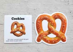 Vintage Food Sticker Bread Breakfast Meal Pretzel Lot of 5 Pcs
