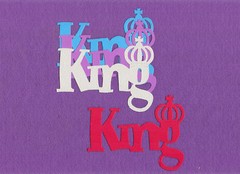 KING word CROWN die cuts scrapbook cards
