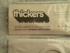 NEW THICKERS CHIP BOARD STICKERS American Crafts Accents Shapes Frames WHITE