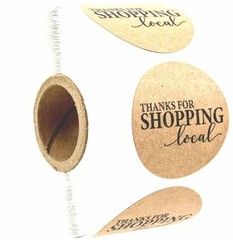 40 THANKS FOR SHOPPING LOCAL KRAFT ENVELOPE SEALS LABELS STICKERS 1″ ROUND