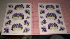 Vintage Hallmark Stickers Pansy Pansies Flowers In Cart Lot 2 Sheets READ