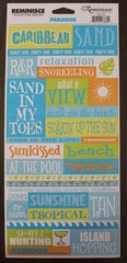 New Reminisce Scrapbooking Stickers Caribbean Ilands Tropical Vacation Snorkel