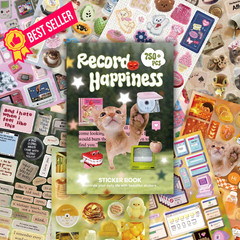 Bomichi Cute Sticker Book, Y2K Vintage Grunge Kawaii Retro Aesthetic Cat