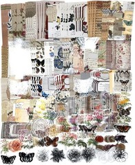 Esweny 260PCS Vintage Journaling Scrapbooking Supplies Scrapbook Sticker Paper E