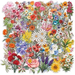 Crafting Stickers – 60 Waterproof Floral Stickers for Students and Teachers