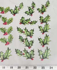 2020 Anna Griffin AG1101 «DECORATIVE HOLLY STICKERS» 3D Dimensional 37-Pcs