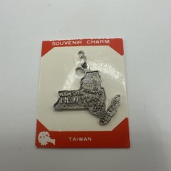 Vintage NEW YORK State Charm SILVER PLATE Souvenir Jewelry Keychain Collectible