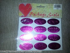 12 GIFT SEALS 1 Sheet Of Stickers LOVE YOU – FOR YOU Vintage VALENTINES DAY New