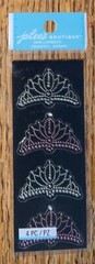 Jolees Mini Princess Tiara Bling Pink Silver Crowns Queen Scrapbook Stickers 4×2