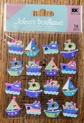 RARE Jolees Kids Boys Toys Boats Repeat Steam Ship Sail Pirate Scrapbook Sticker