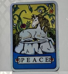 Unicorn Peace Foil Sticker Retro 90s Vending Machine Prism Vintage Reproduction